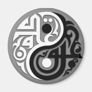 Abstract Yen Yang Locker-, koelkast- of bestandska Magneet