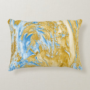 Abstract zacht blauw: gouden aanrakingen. accent kussen