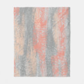 Abstract Zacht Koraal Peach Grey Fleece Deken (Voorkant)