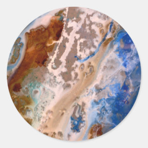 Abstract zandstrandpatroon waterschuimpatroon ronde sticker