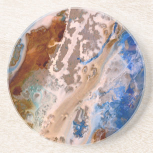 Abstract zandstrandpatroon waterschuimpatroon zandsteen onderzetter