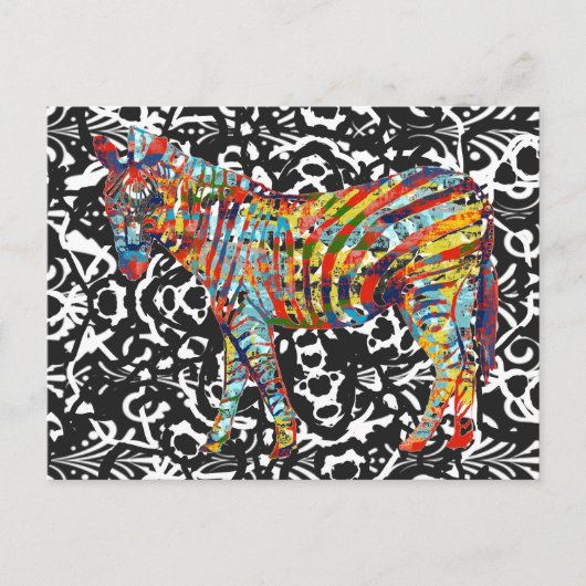 Abstract Zebra Briefkaart (Voorkant)