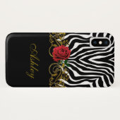 Abstract Zebra - Rood zwart - wit goud Case-Mate iPhone Case (Achterkant (horizontaal))
