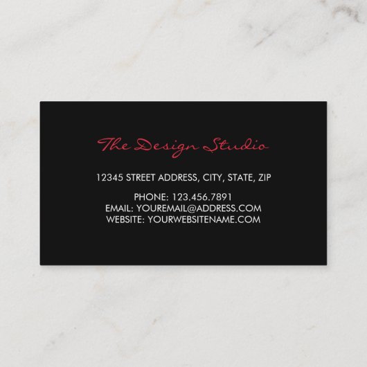 Abstract Zebra - Rood zwart - wit goud Visitekaartje (Achterkant)