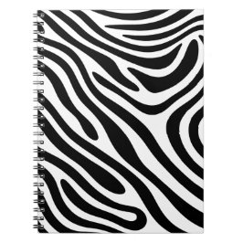 Abstract Zebra Swirl Pattern (zwart-wit) Notitieboek