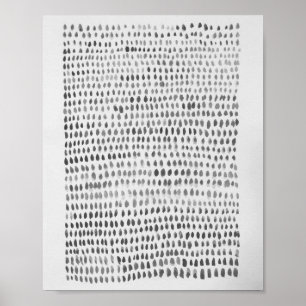 Abstract Zee Glass Grey Dot Ocean Pattern Poster