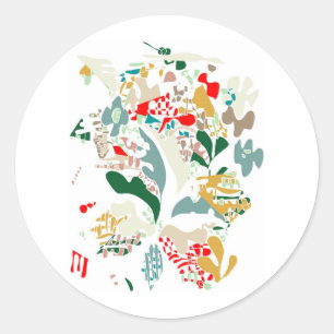 Abstract zee koraal ronde sticker