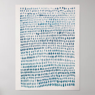 Abstract Zee - Patroon voor Blauwe Dot Ocean Poster