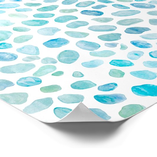 Abstract Zee  Poster Blauw Pond Ocean Pattern (Hoek)