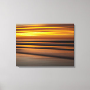 Abstract zeegezicht bij zonsondergang, CA Canvas Afdruk