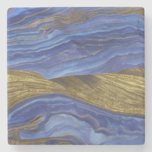 Abstract zeegezicht gebroken golven 14 stenen onderzetter