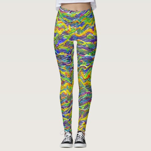 Abstract zeegezicht gebroken golven 16 leggings (Voorkant)