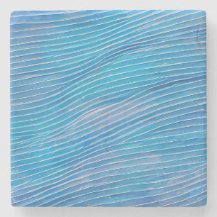Abstract zeegezicht gebroken golven 21 stenen onderzetter