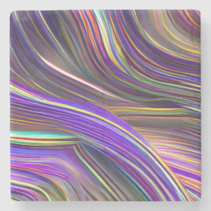 Abstract zeegezicht gebroken golven 24 stenen onderzetter
