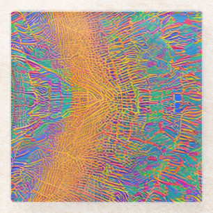 Abstract zeegezicht gebroken golven 27 glazen onderzetter