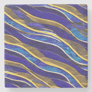 Abstract zeegezicht gebroken golven 33 stenen onderzetter