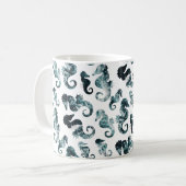 Abstract zeepaardpatroon koffiemok (Voorkant links)