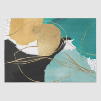 Abstract Zen Achtergrond Goud Zwart Groen Decoupag Tissuepapier