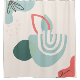 Abstract Zen in rood thema No2: Shower Curtain Douchegordijn