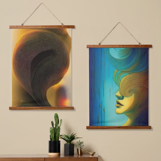 Abstract zielloze tapijten hangend wandkleed (Asymmetrisch)