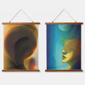 Abstract zielloze tapijten hangend wandkleed (Dubbel)