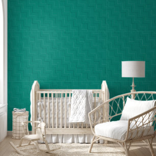 Abstract Zig Zag Design in Blauwgroen groen Behang