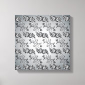Abstract zilver en zwart Tulip Boteh Pattern Canvas Afdruk (Voorkant)