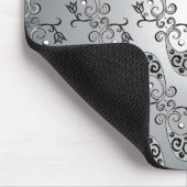 Abstract zilver en zwart Tulip Boteh Pattern Muismat (Hoek)