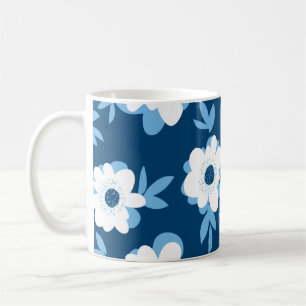 Abstract zomerbloemig naadloos patroon koffiemok