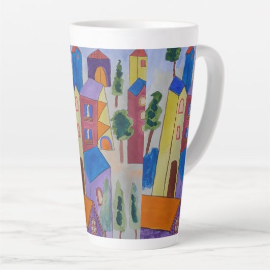 Abstract zomerdorp latte mok (Rechterhoek)