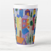 Abstract zomerdorp latte mok (Voorkant)