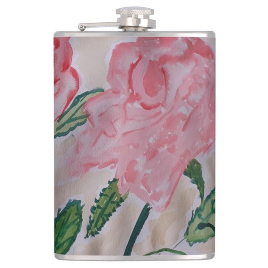 Abstract zomervat Rozen Vinyl Wrapped Hip Flask Heupfles (Voorkant)