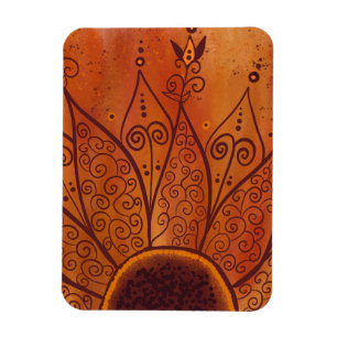 Abstract zonnebloempatroon magneet