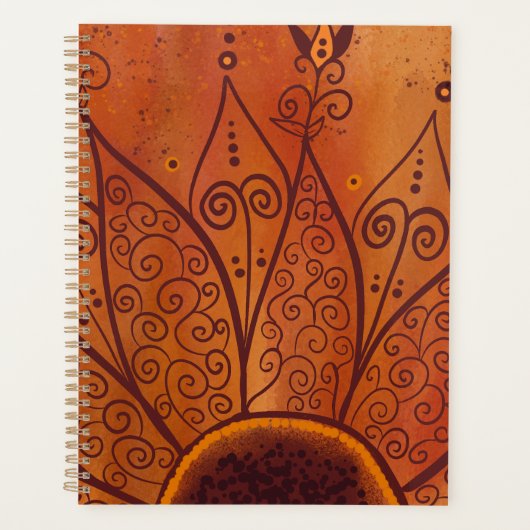 Abstract zonnebloempatroon planner (Voorkant)