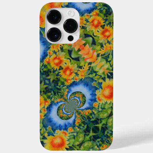 Abstract zonnebloemveld | retro floral Case-Mate iPhone case (Achterkant)