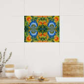 Abstract zonnebloemveld | retro floral poster (Keuken)