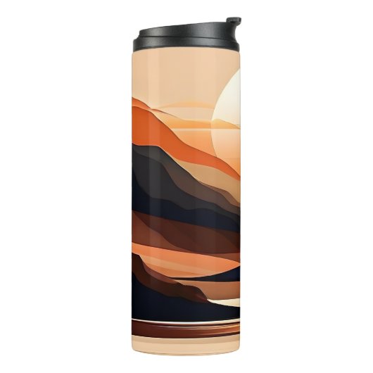 Abstract Zonsondergang Landschap Thermosbeker (Gedraaid links)