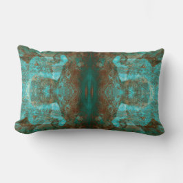 Abstract Zuid-Western Boho Rust Blauwgroen Kussen
