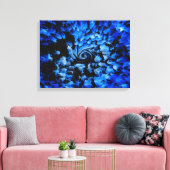 Abstract zwart-blauw Glass Canvas afdrukken (Insitu (Woonkamer))