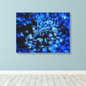 Abstract zwart-blauw Glass Canvas afdrukken (Insitu (Houten vloer))