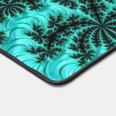 Abstract zwart Blauwgroen symmetrisch fractal Bureaumat (Hoek)