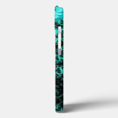 Abstract zwart Blauwgroen symmetrisch fractal Case-Mate iPhone Case (Achterkant / Links)
