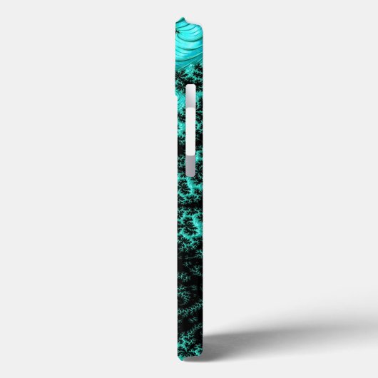 Abstract zwart Blauwgroen symmetrisch fractal Case-Mate iPhone Case (Achterkant / Links)
