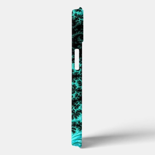 Abstract zwart Blauwgroen symmetrisch fractal Case-Mate iPhone Case (Achterkant / Rechts)