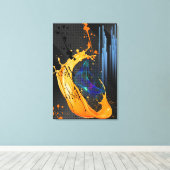 ABSTRACT ZWART CANVAS AFDRUK (Insitu (Houten vloer))