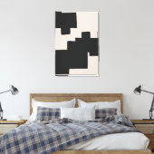 Abstract Zwart en Beige Geometrisch Canvas Print (Insitu (Slaapkamer))