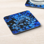 Abstract zwart en blauw bier onderzetter (Linkerzijde)