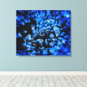 Abstract zwart en blauw glas canvas afdruk (Insitu (Houten vloer))