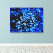 Abstract zwart en blauw glas canvas afdruk (Insitu (Houten vloer))