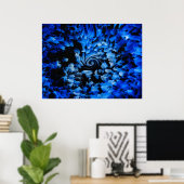 Abstract zwart en blauw glas poster (Thuiskantoor)